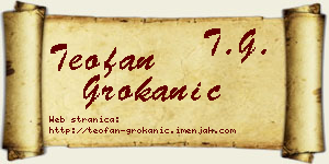 Teofan Grokanić vizit kartica